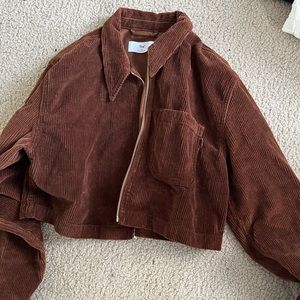 Brown corduroy cropped jacket